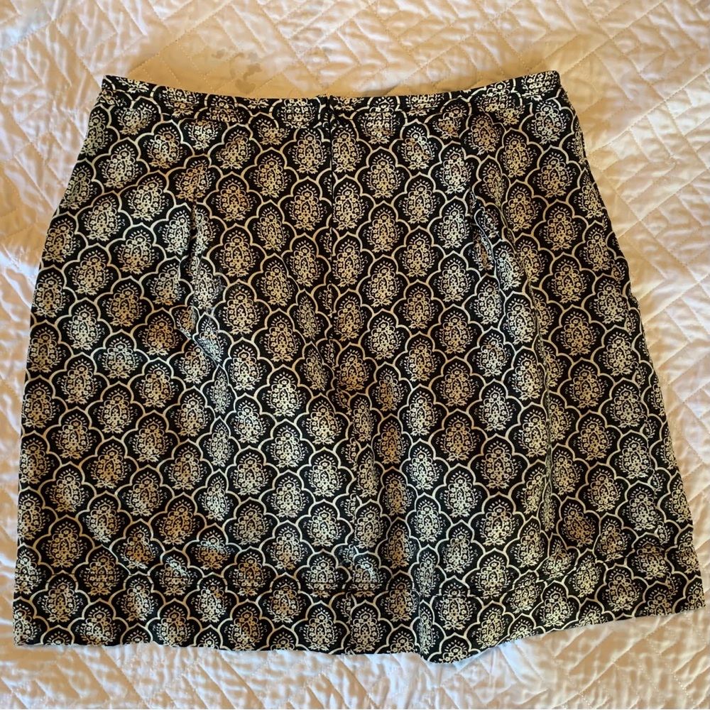 Loft Pleated Damask Miniskirt